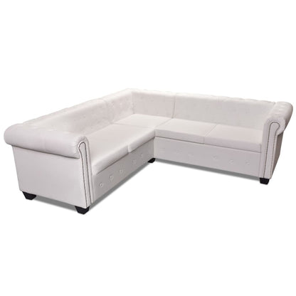 Canapé d'angle Chesterfield 5 places, vue d'ambiance