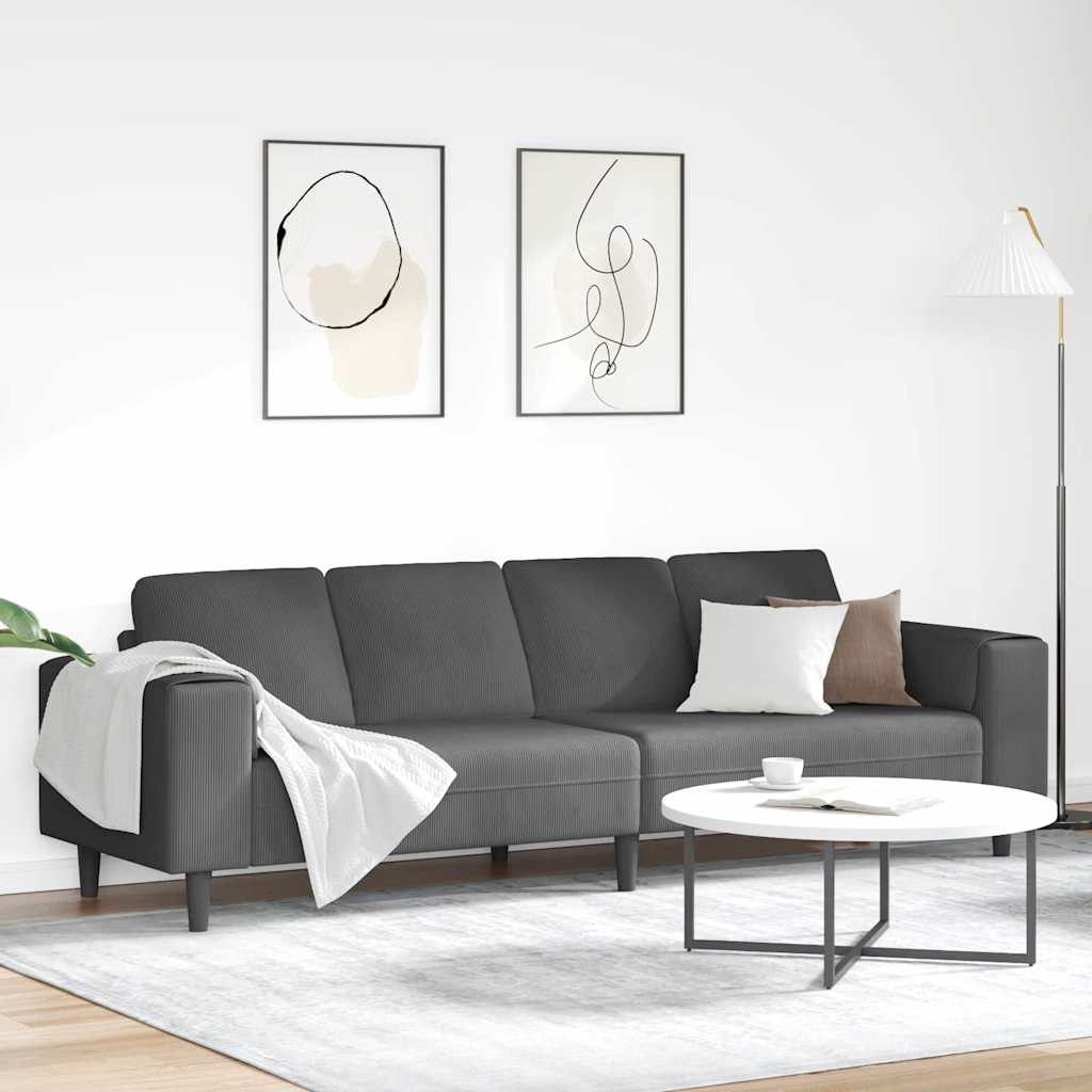 Canapé d'angle en U en velours côtelé OTTAVIA – modulable en forme de U