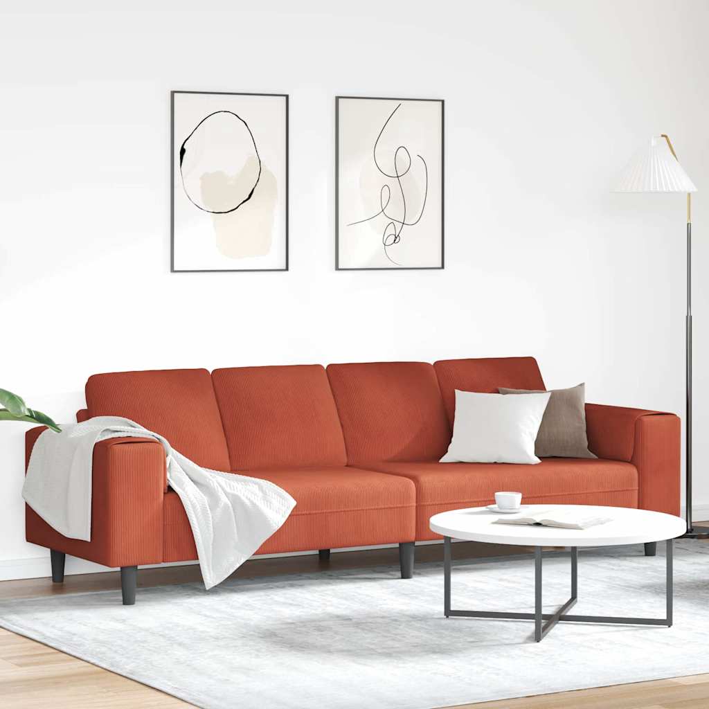 Canapé 250 X 188 X 76 Cm Tissu En Velours Côtelé