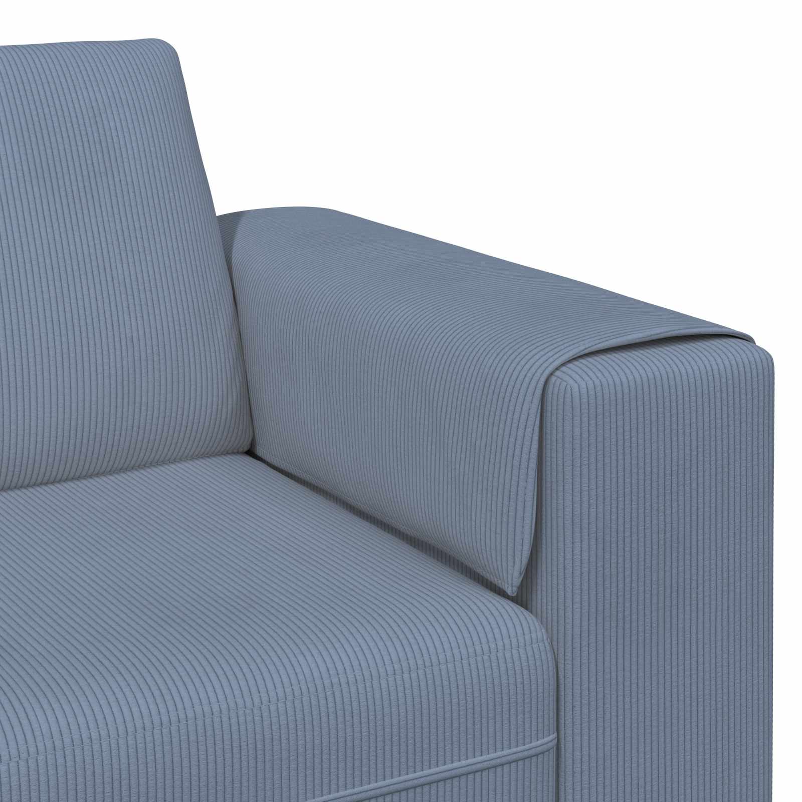 Canapé d'angle en U en velours côtelé OTTAVIA – assise et coussins de dossier