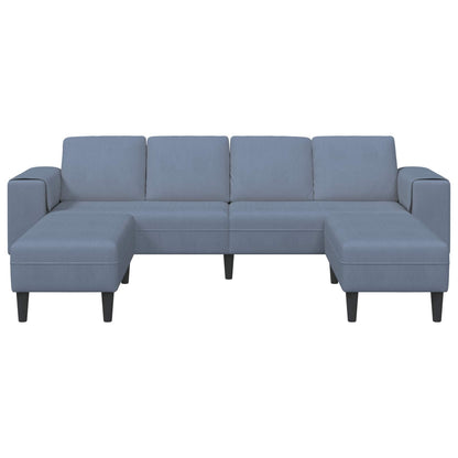 Canapé d'angle en U en velours côtelé OTTAVIA – avec module ottoman repositionnable