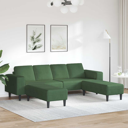 Canapé d'angle en U en velours côtelé OTTAVIA – assise et coussins de dossier